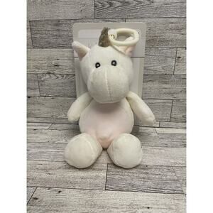 Kellytoy Baby Unicorn Cream 10" Plush Rattle Clip On Lovey Infant Stuffed Toy